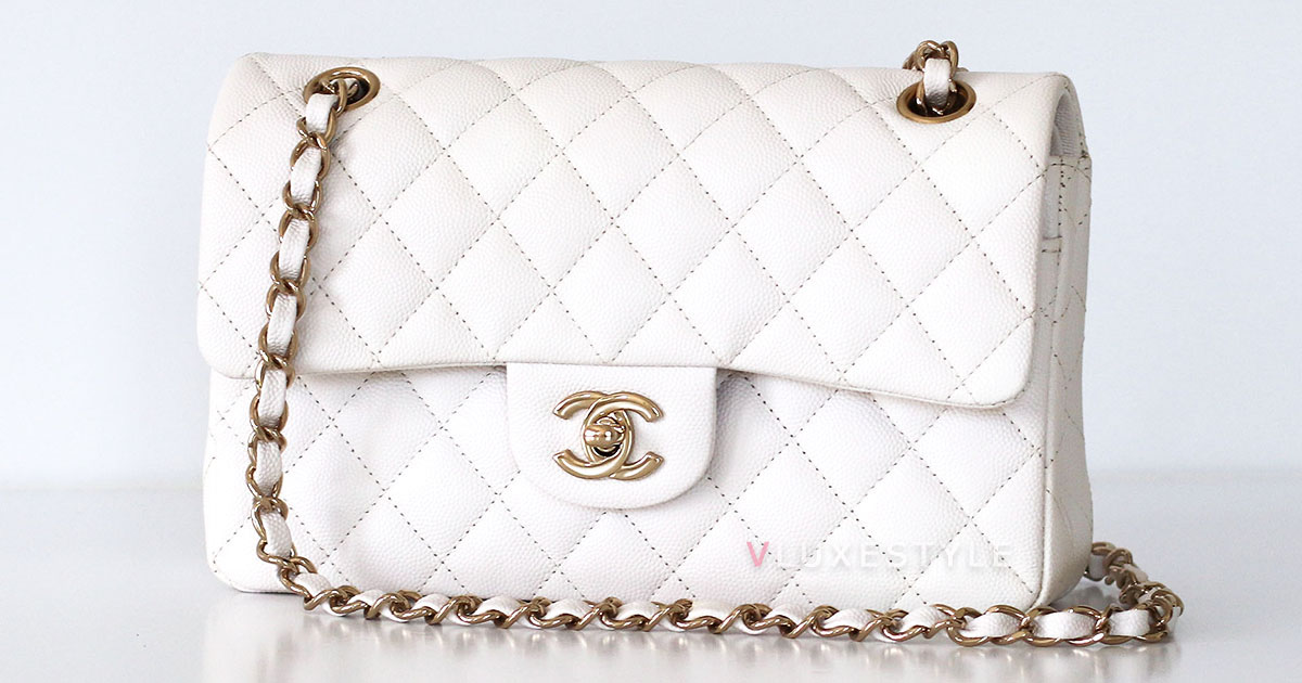 CHANEL 2.55 Chevron Quilted 24K Gold Plated Medium Double Flap Bag